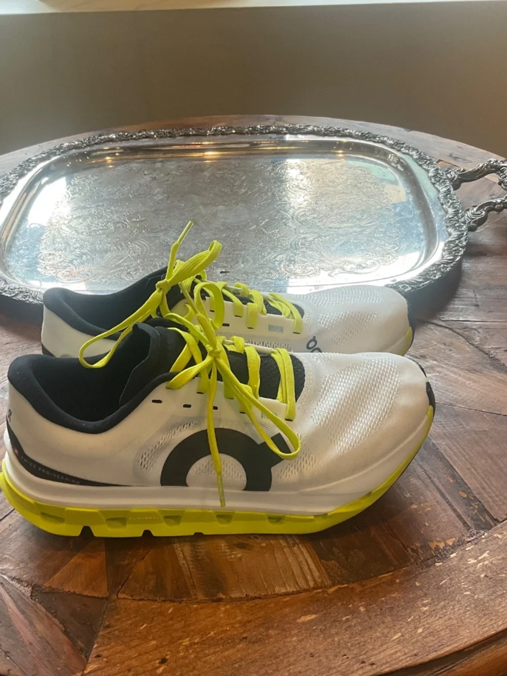 On  Cloudflow 5 Women’s Running Shoes, Color , White/ Yellow, Size 7, EU 38